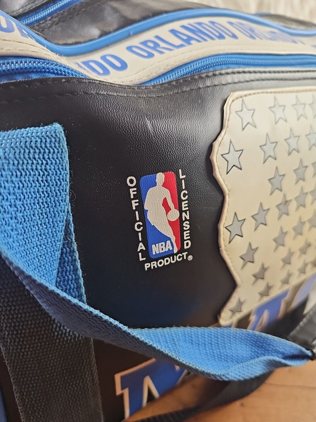2000's - NBA Orlando Magic Leather Duffel Travel Bag Vintage Officially Licensed