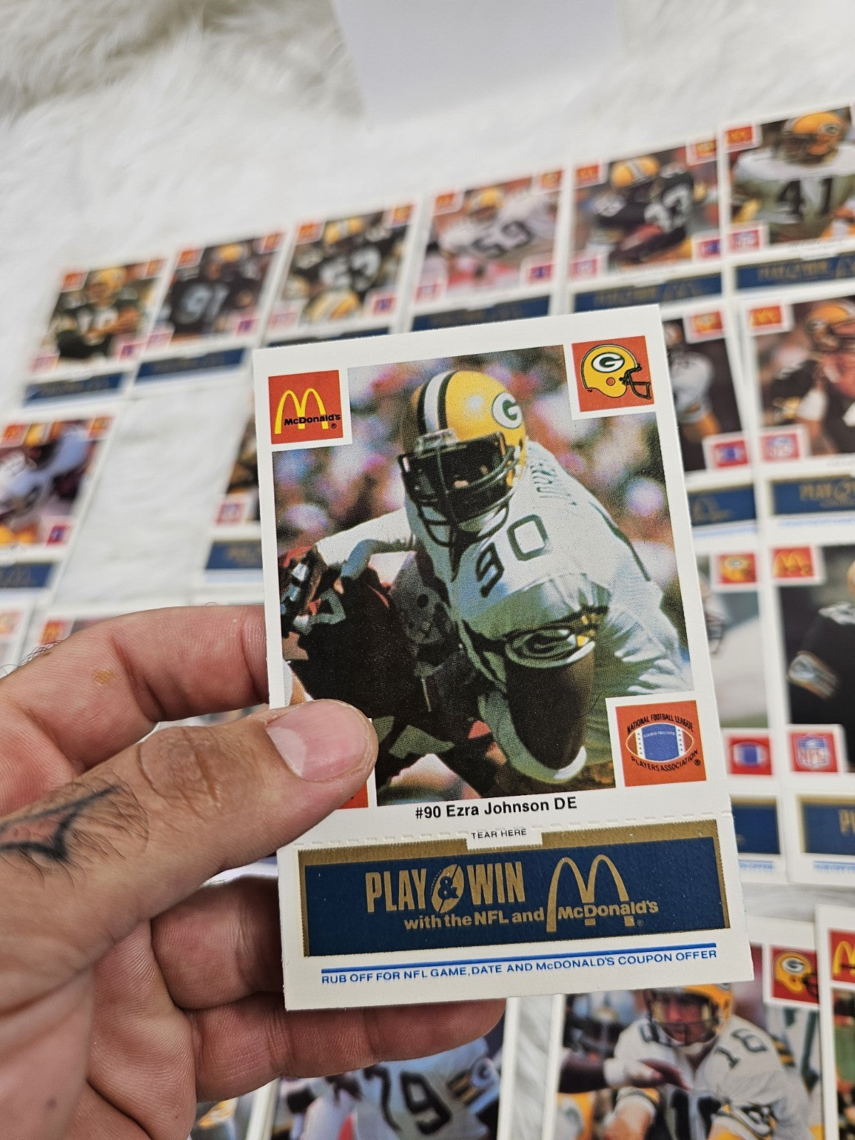 1986 - McDonald's Cards NFL Green Bay Packers Set (24) Blue Tab Unscratched MINT