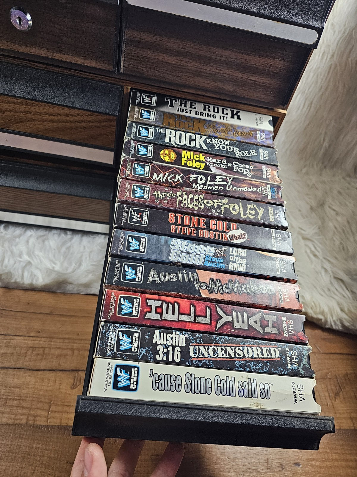 Vintage - 110 Wrestling WCW/WWF Vintage VHS Tapes, The Rock& Stone Cold - RARE