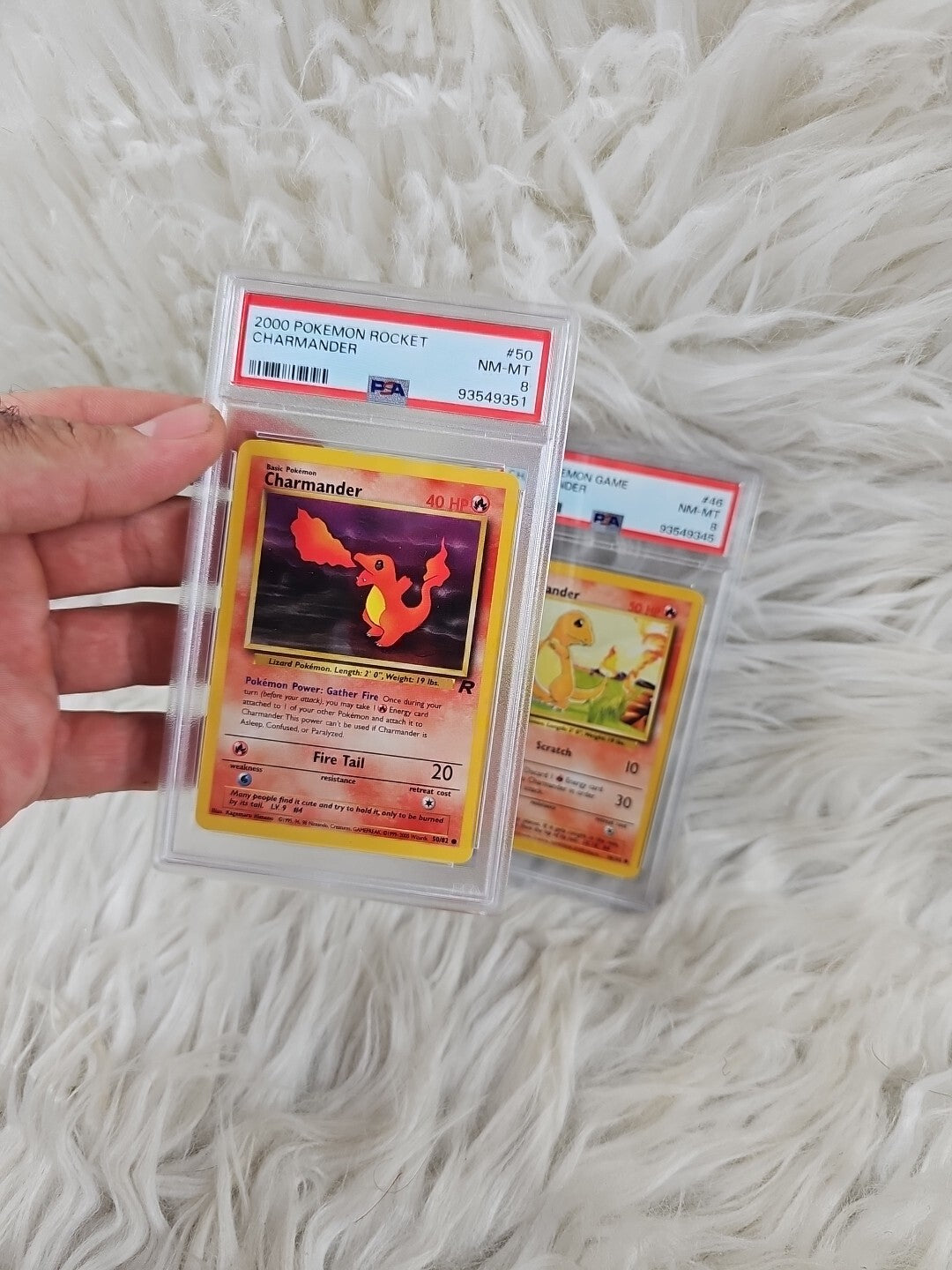 1999/2000 - 2 PSA 8 MINT Pokemon Game Unlimited Base Set Charmander #46 #50 Rocket