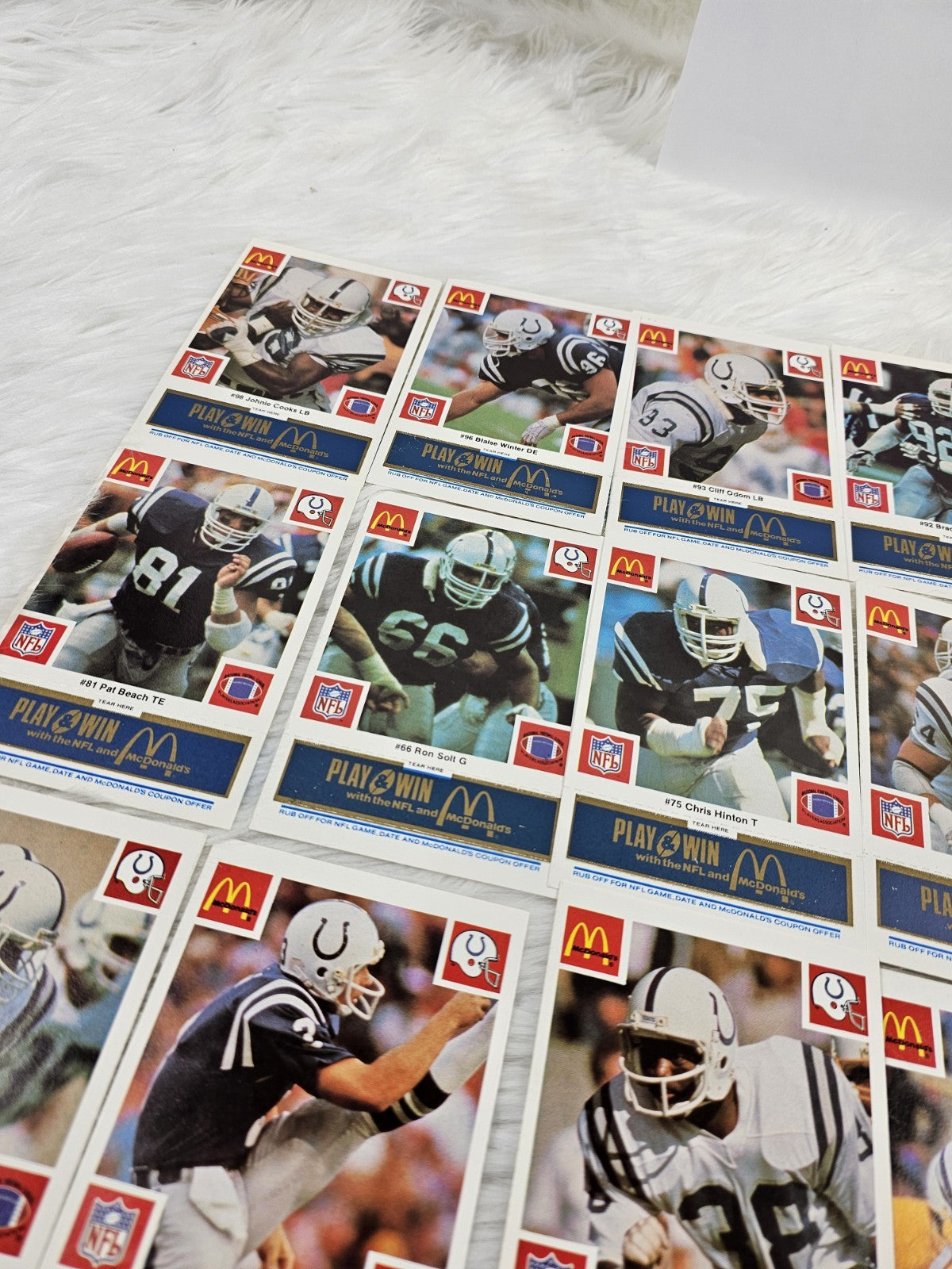 1986 - McDonald's Cards NFL Football Colts (24) Blue Tab Unscratched MINT