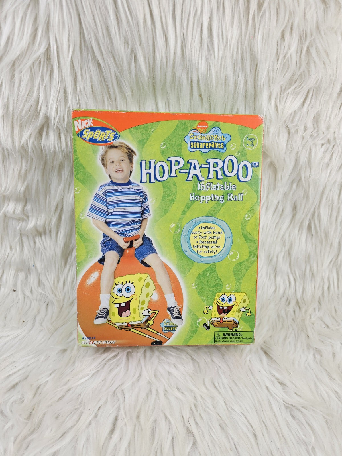 2004 - Spongebob Squarepants Hop-A-Roo Inflatable Hopping Ball - Opened