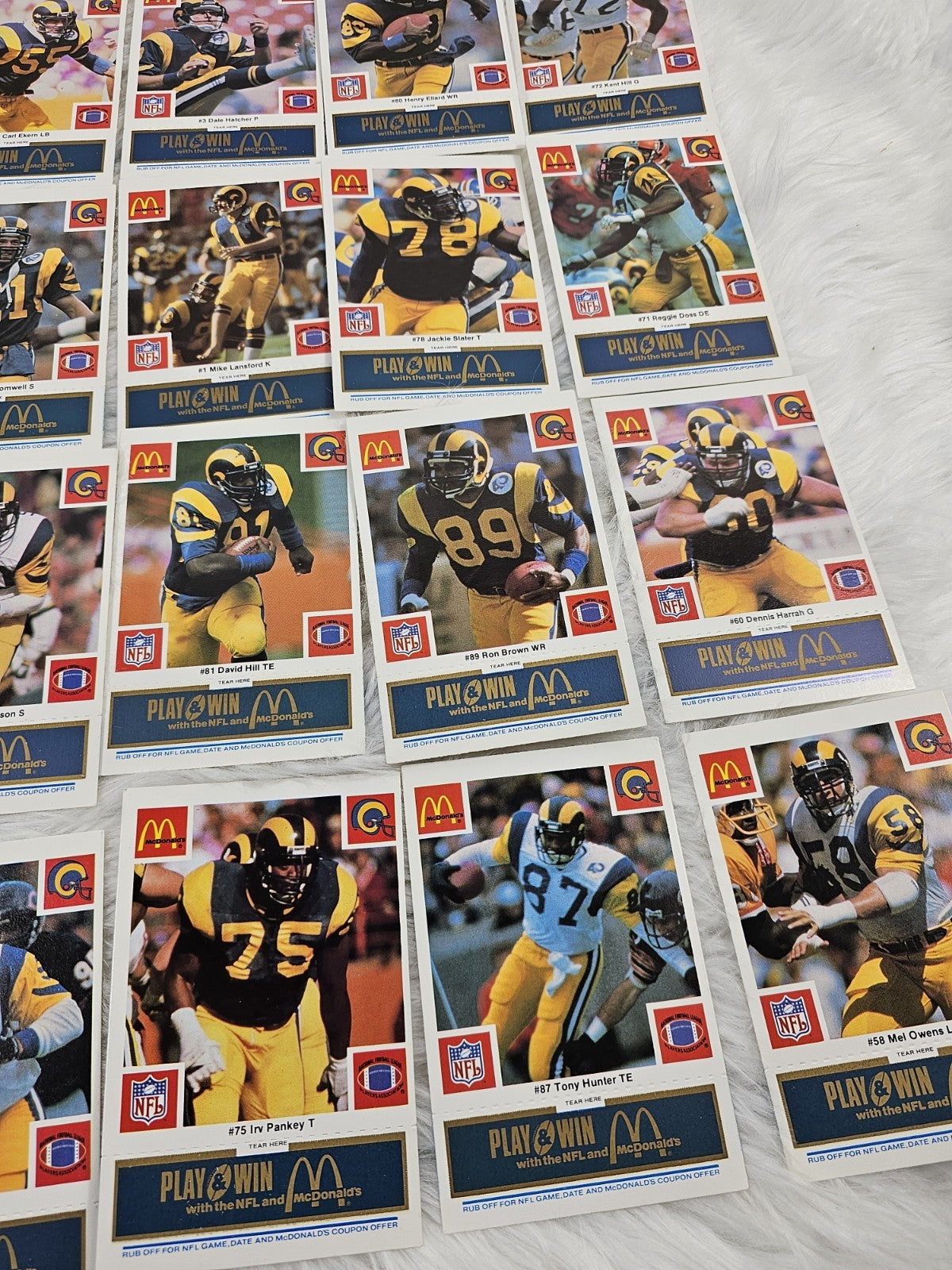 1986 - McDonald's Cards NFL St. Louis Rams (24) Blue Tab Unscratched MINT