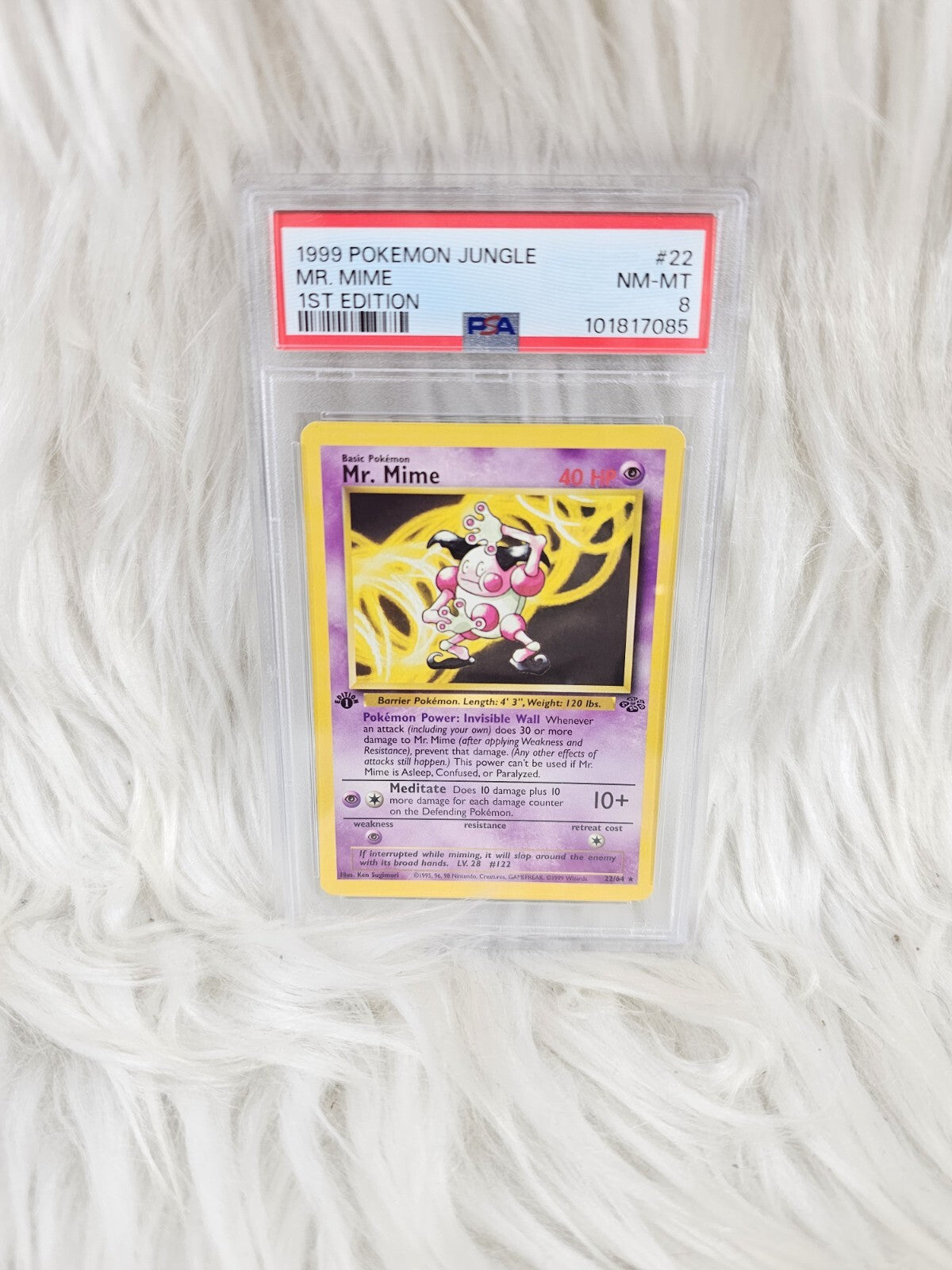 1999 - PSA 8 MINT POKEMON JUNGLE MR MIME NON HOLO #22 1ST EDITION ENGLISH
