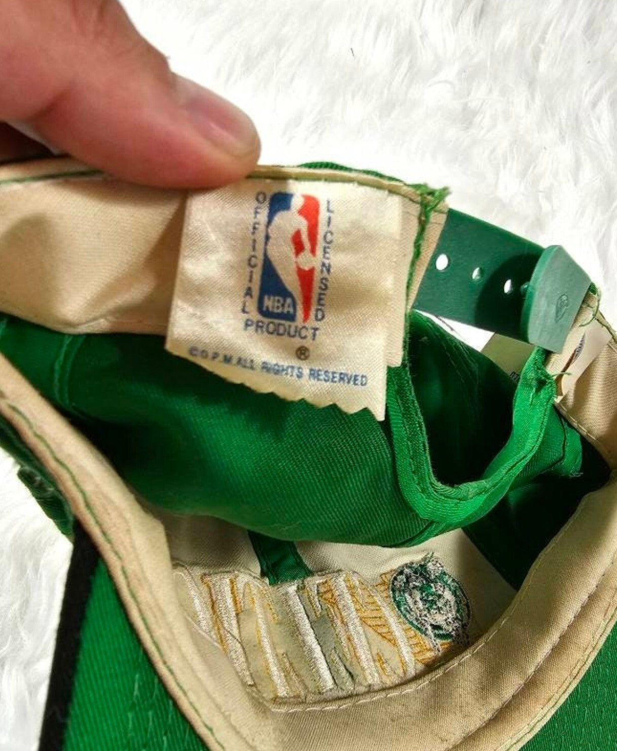 NWT Vintage 90s Boston Celtics Youngan Triangle Logo Snapback Hat Cap NBA - New