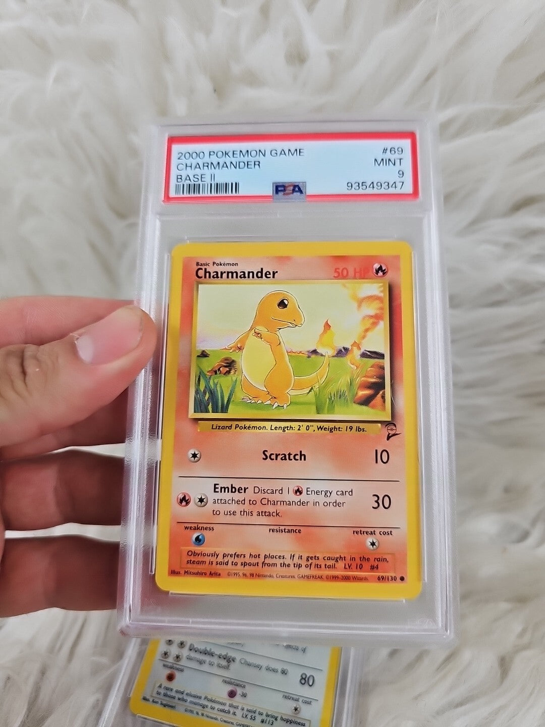 2000 - 2 Pokemon Trading Cards Base Set 2 - Chansey Holo Psa 6 - Charmander Psa 9