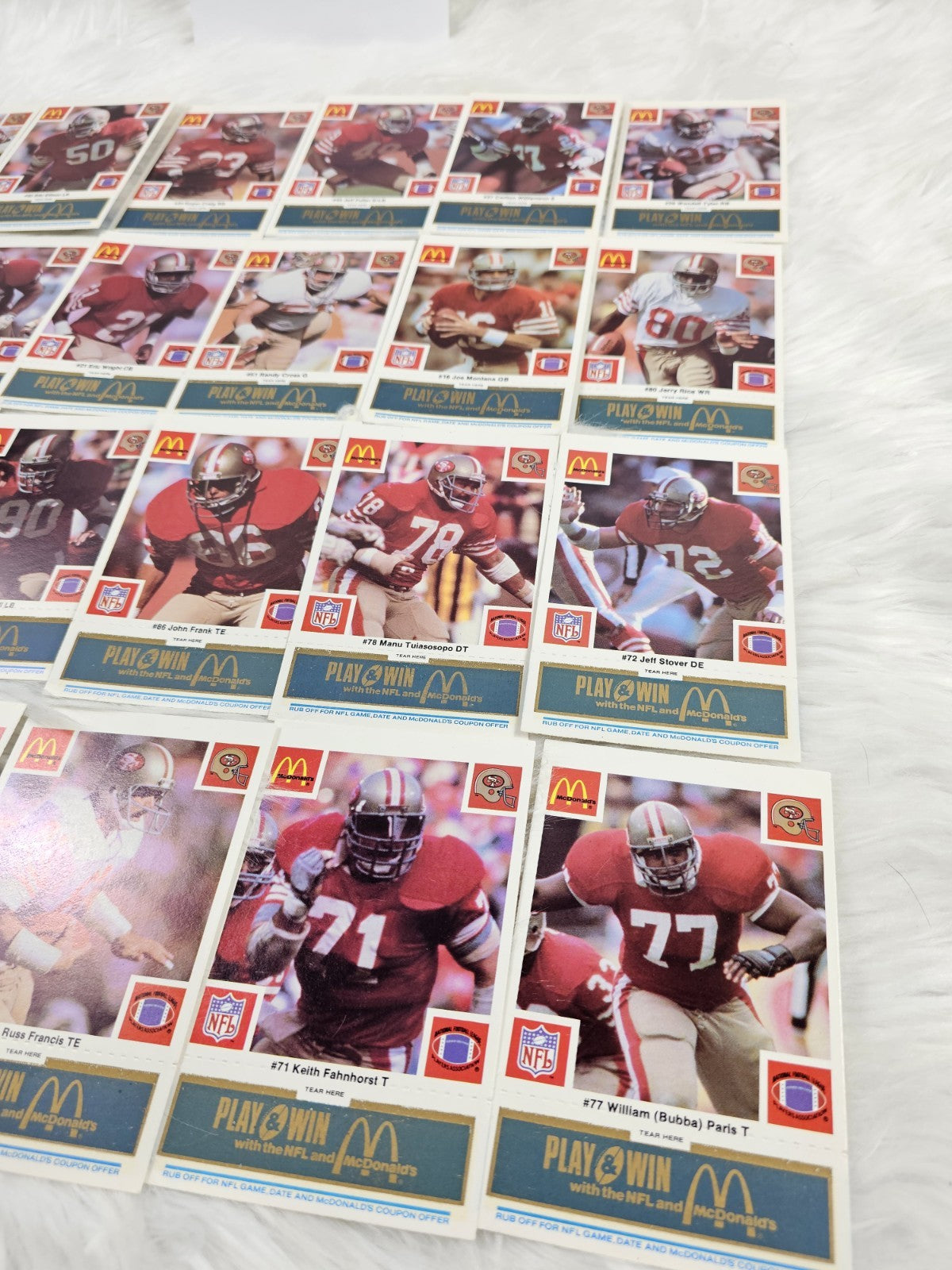 1986 Vtg McDonalds Cards NFL San Francisco 49ers (24) Blue Tab Unscratched MINT