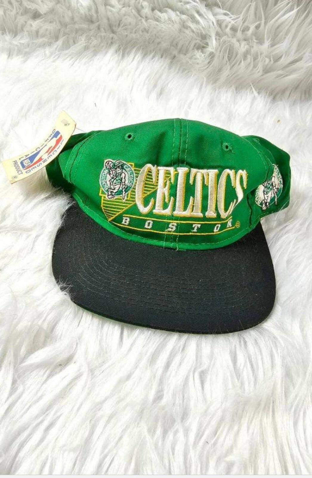 NWT Vintage 90s Boston Celtics Youngan Triangle Logo Snapback Hat Cap NBA - New