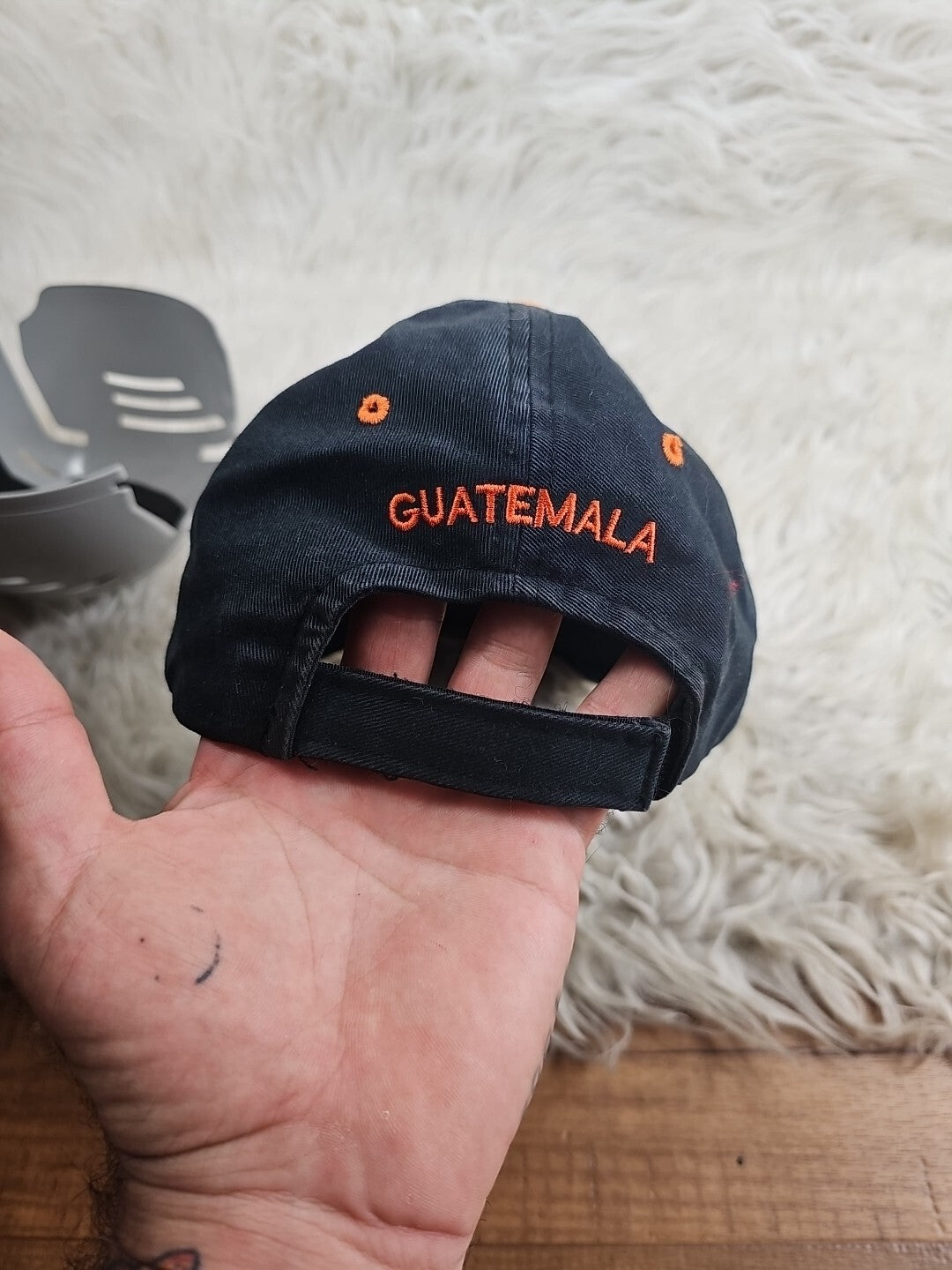 Vintage Rare Y2K Guatemala Hooters Harley H2  Baseball Cap Hat - Black Orange
