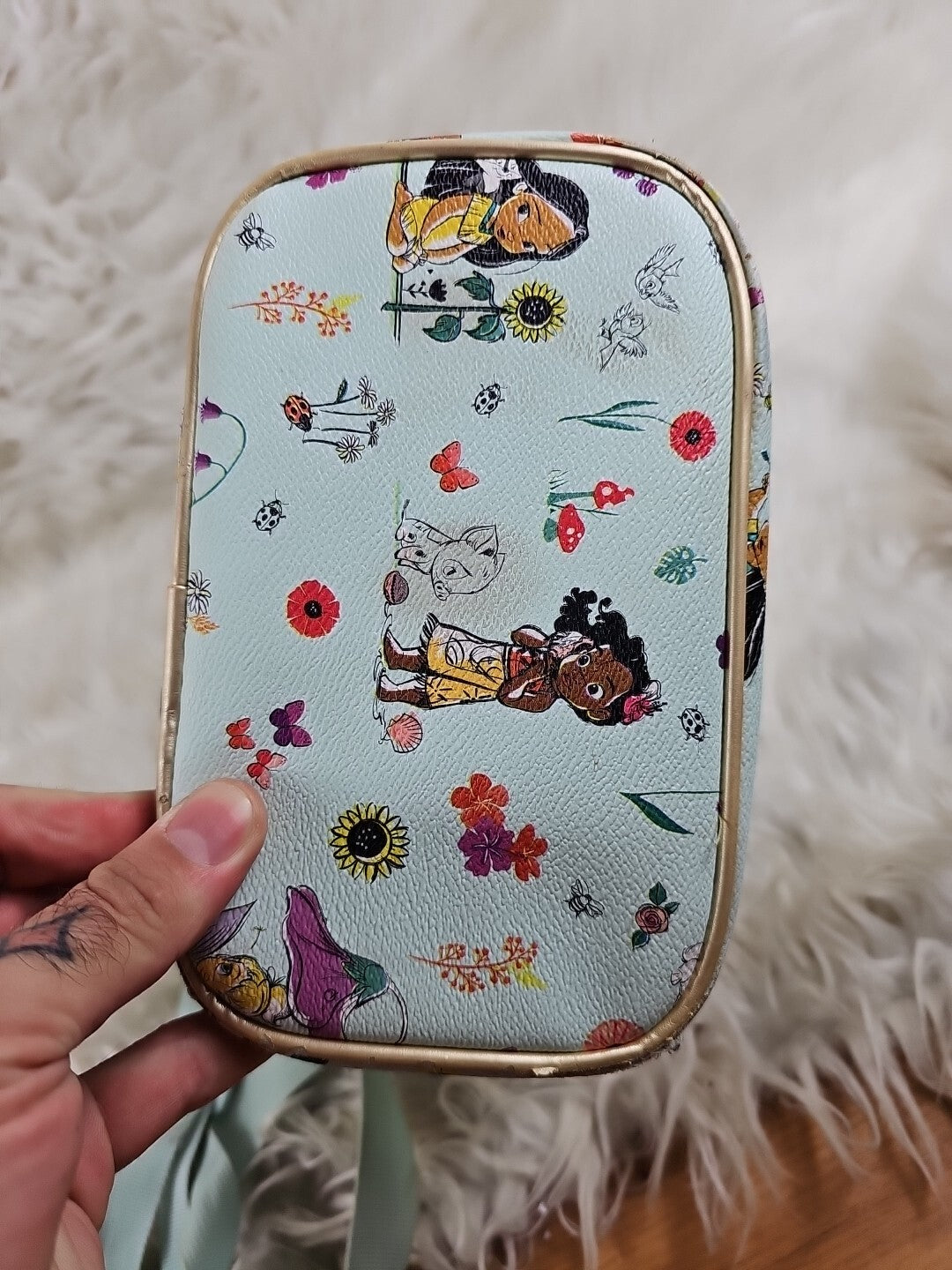Disney Animator's Collection Princess Lunch Bag Zip Top Crossbody Cooler Blue