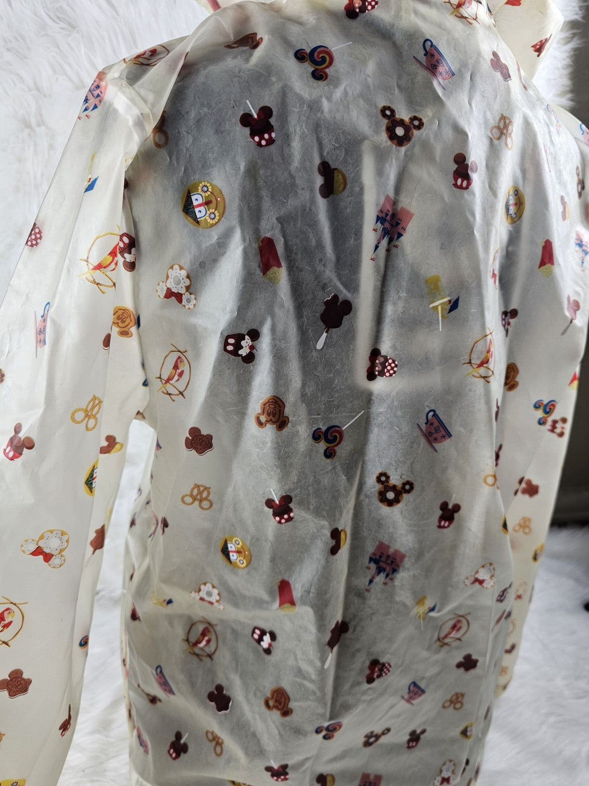 Disney Parks Raincoat Jacket Size Medium Mickey Mouse Snack Treats Hood Zip