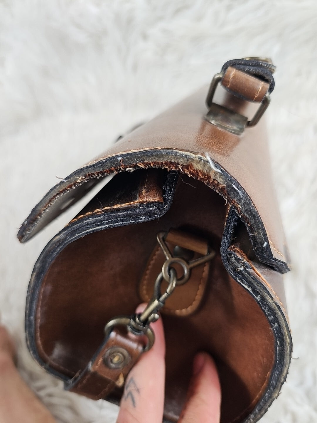 Vintage JHC Christian Charles Rare Brown Leather Attache Coach Messenger Bag