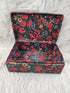 Vintage Unbranded Jewelry Trinket Box Floral Cotton Fabric