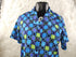 1990s - Silk Checkered Blouse Size S-M Blue Purple Green Colorblock Squares