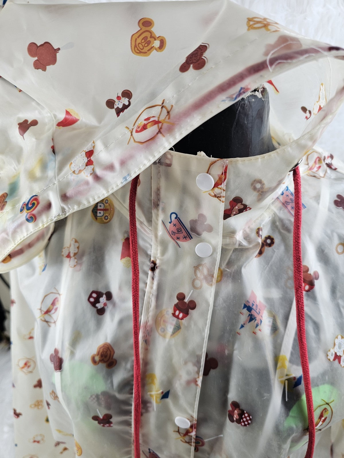Disney Parks Raincoat Jacket Size Medium Mickey Mouse Snack Treats Hood Zip