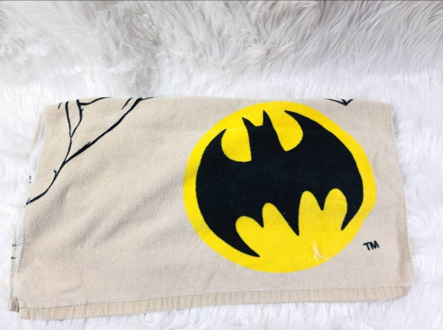 1980s - DC Comics: Batman Bath Beach Towel Batwave 55x28 100% Cotton