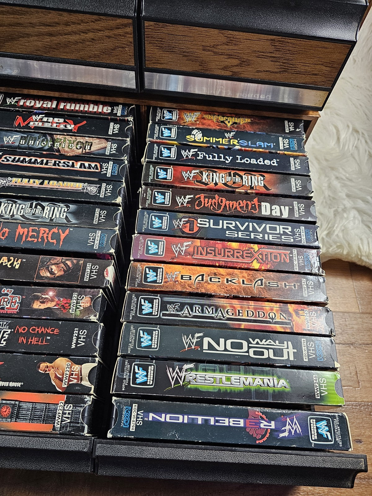 Vintage - 110 Wrestling WCW/WWF Vintage VHS Tapes, The Rock& Stone Cold - RARE