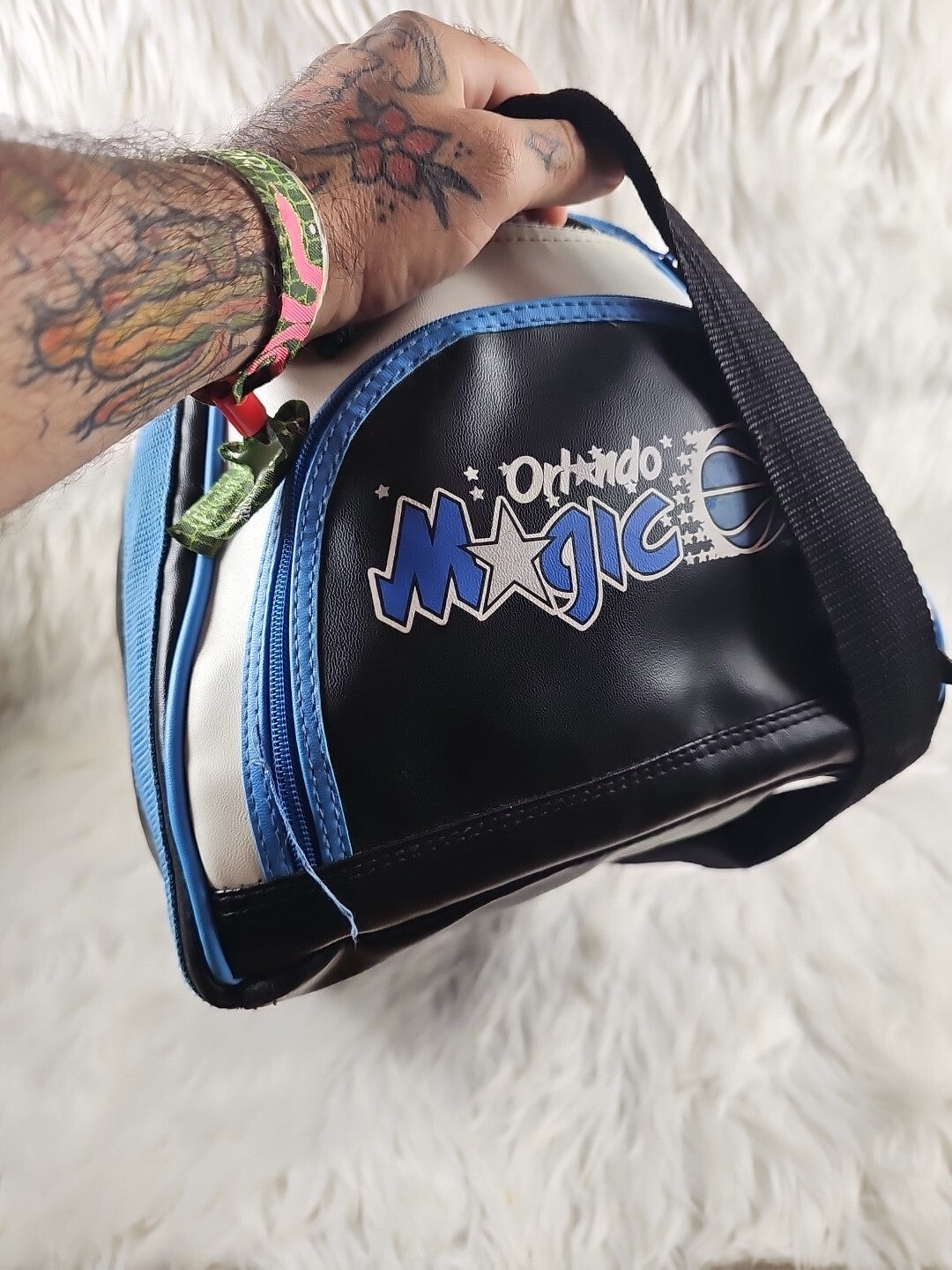 2000's - NBA Orlando Magic Leather Duffel Travel Bag Vintage Officially Licensed