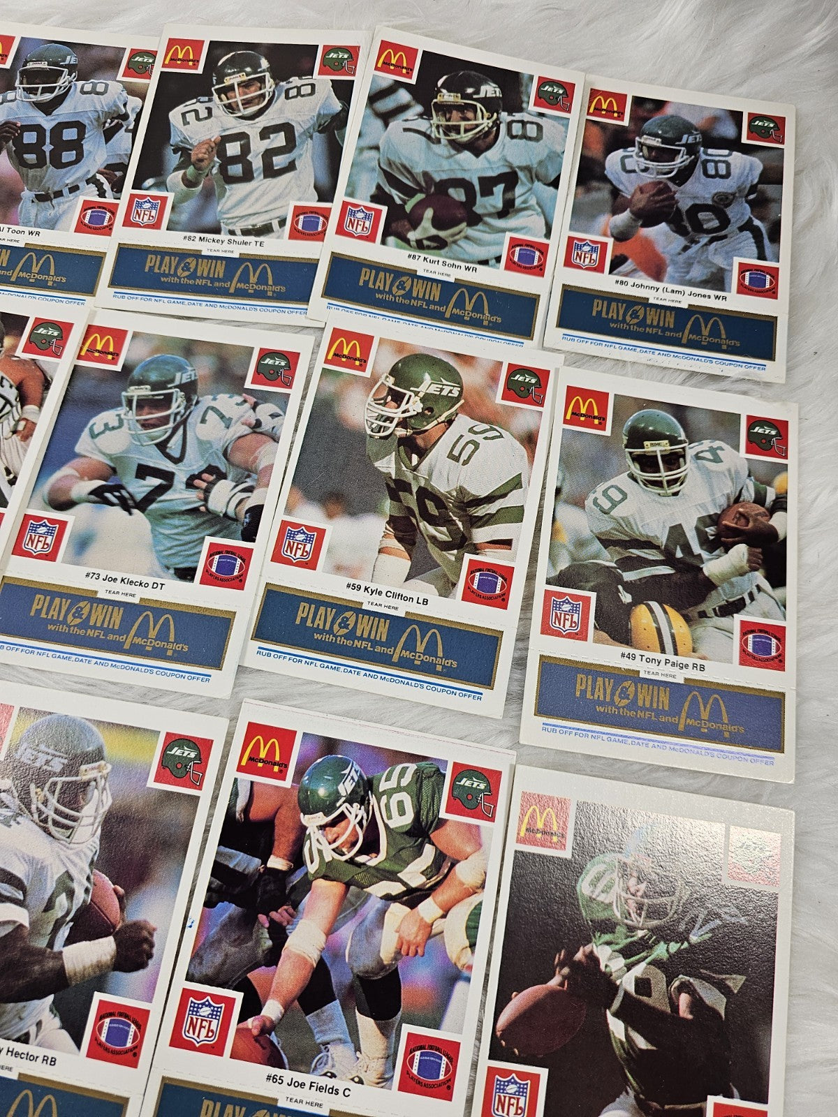 2000 - McDonald's CardsCards NFL New York Jets (24) Blue Tab Unscratched MINT