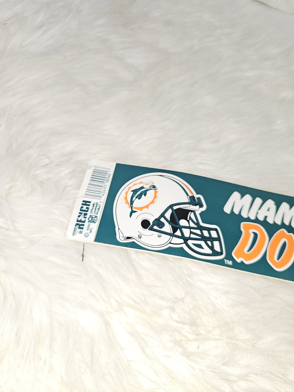 1990 - 12in Miami Dolphins NFL Football Bumper Sticker Decal Team NFL