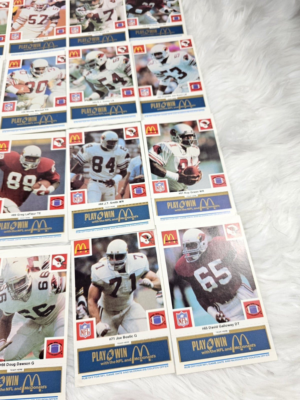1986 - McDonald's Cards NFL Arizona Cardinals (24) Blue Tab Unscratched MINT