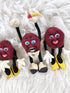 1988 - California Raisins Bundle:  Velvet Posable Figure Purple 6in Dolls