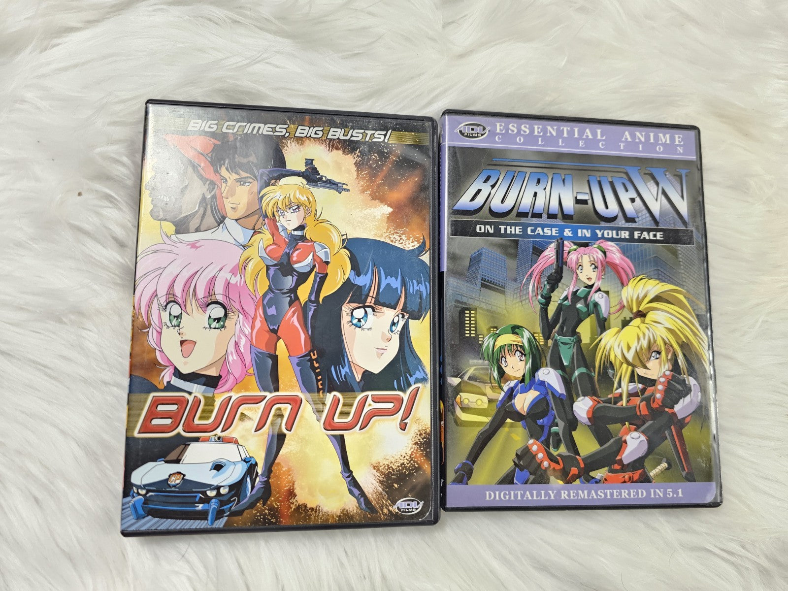 2005 - 2 Dvd Burn Up! Big Crimes Big Busts DVD Anime ADV  Scratch Free