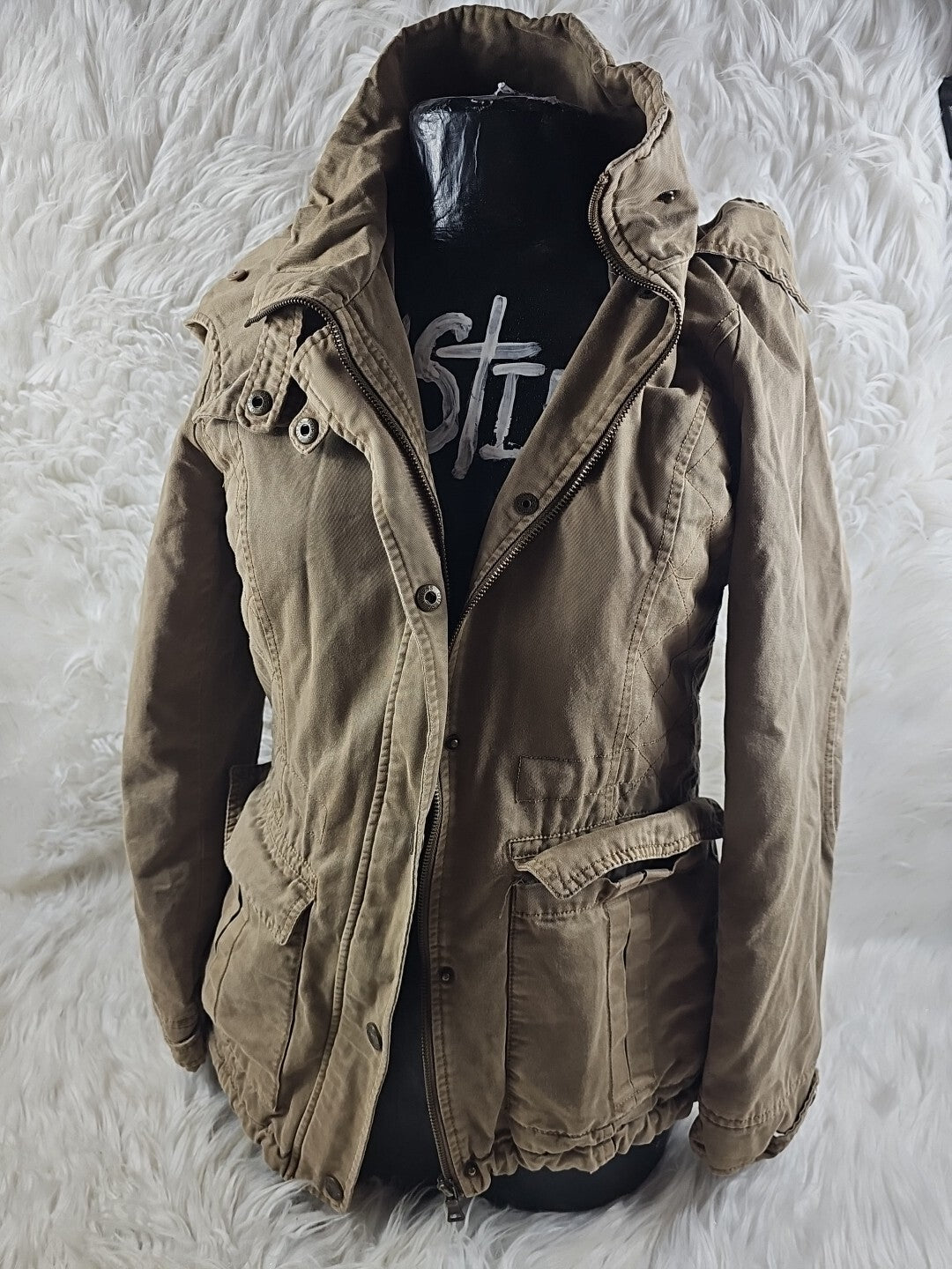 Vintage Y2K Brown Rain Coat Guess Jacket - Down Coat - Size Small