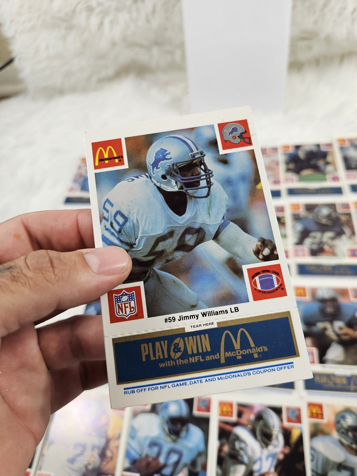1986 - McDonald's Cards Cards NFL Detroit Lions Set (24) Blue Tab Unscratched MINT
