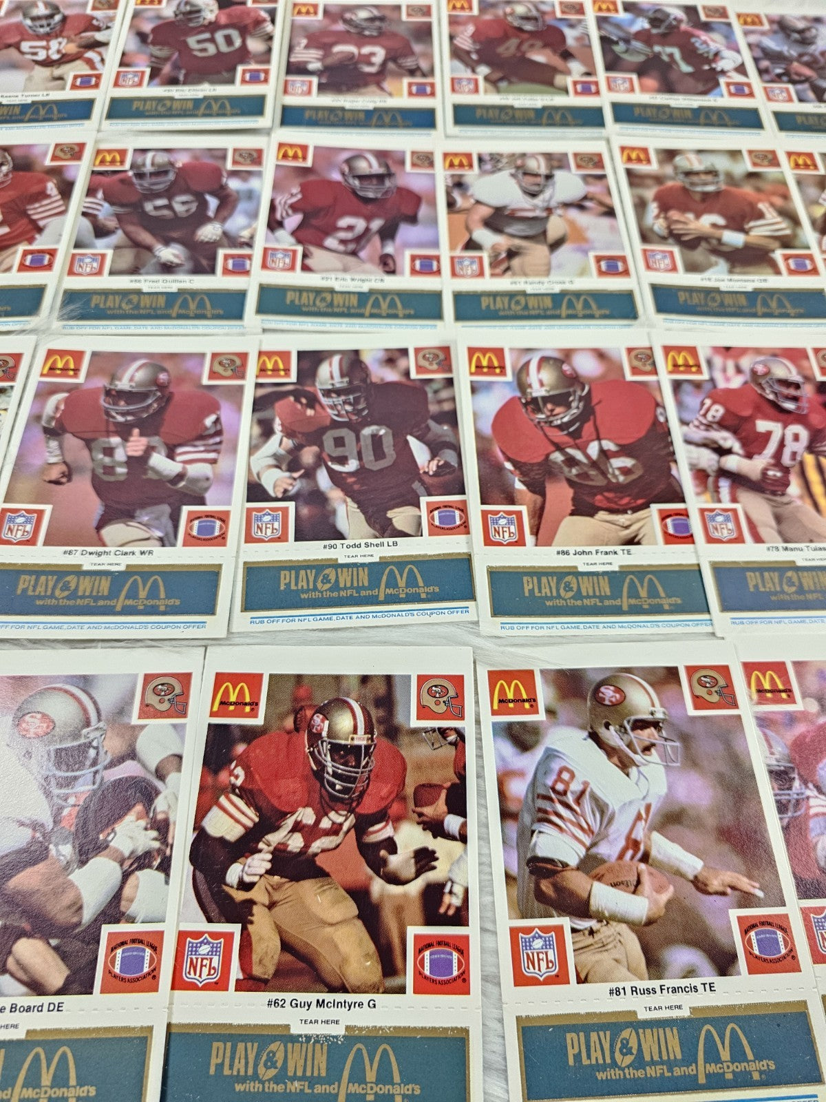 1986 Vtg McDonalds Cards NFL San Francisco 49ers (24) Blue Tab Unscratched MINT