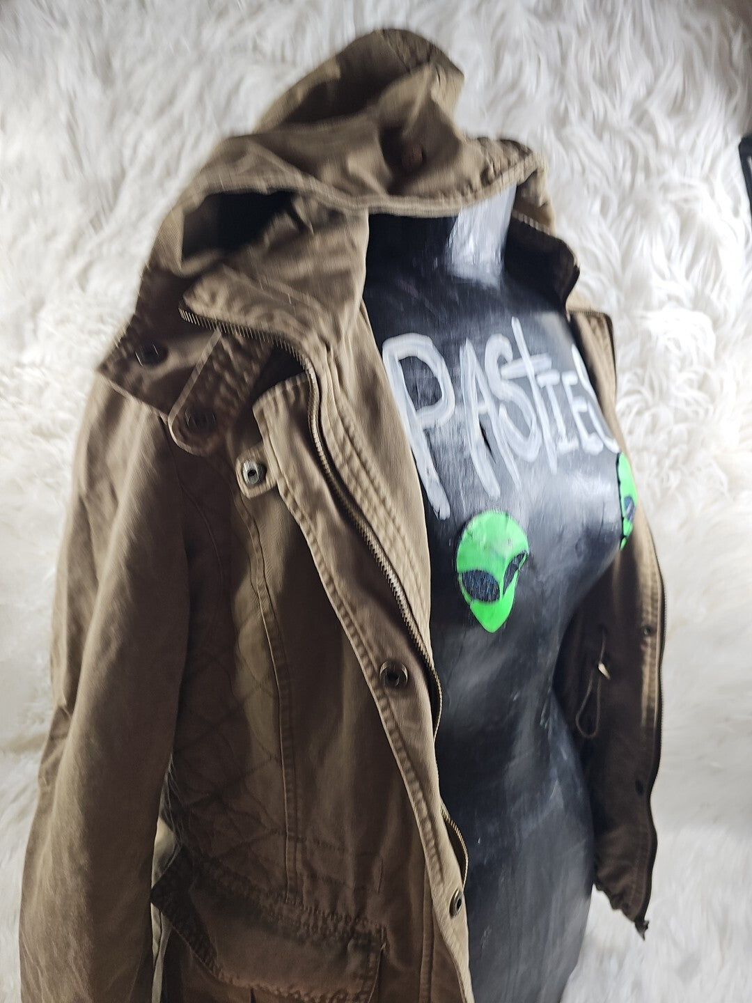 Vintage Y2K Brown Rain Coat Guess Jacket - Down Coat - Size Small