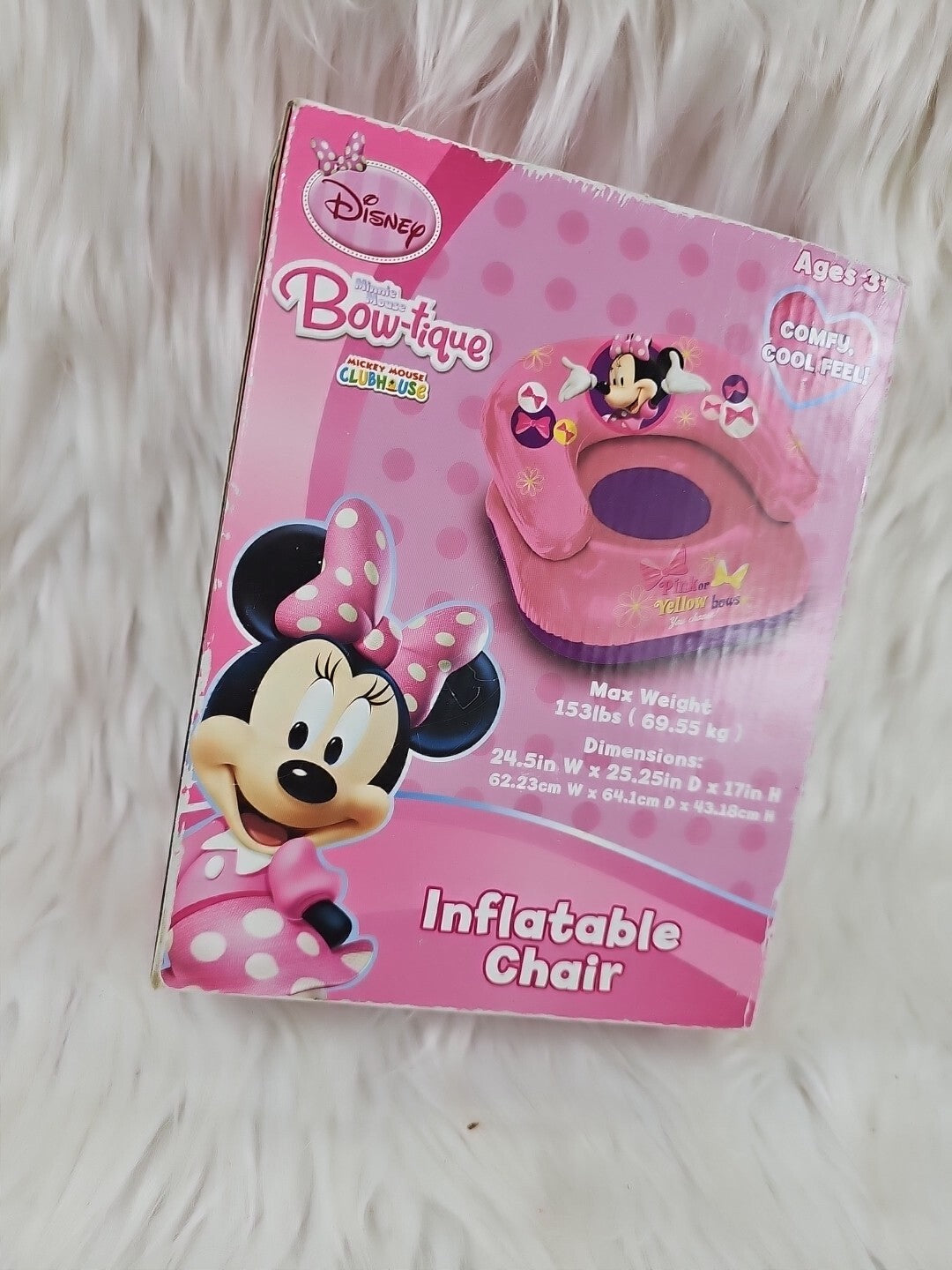 Super Rare Disney Minnie Inflatable Lounge Chair 24" x 25" x 17"