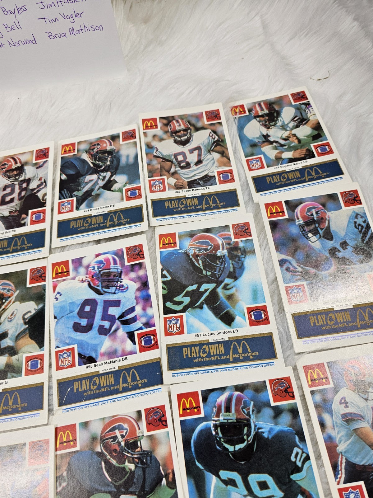 1986 - McDonald's Cards NFL Buffalo Bills (24) Blue Tab Unscratched MINT