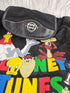 Vintage Looney Tunes WB Backpack Bag Black 90s y2K All Characters Toon Squad