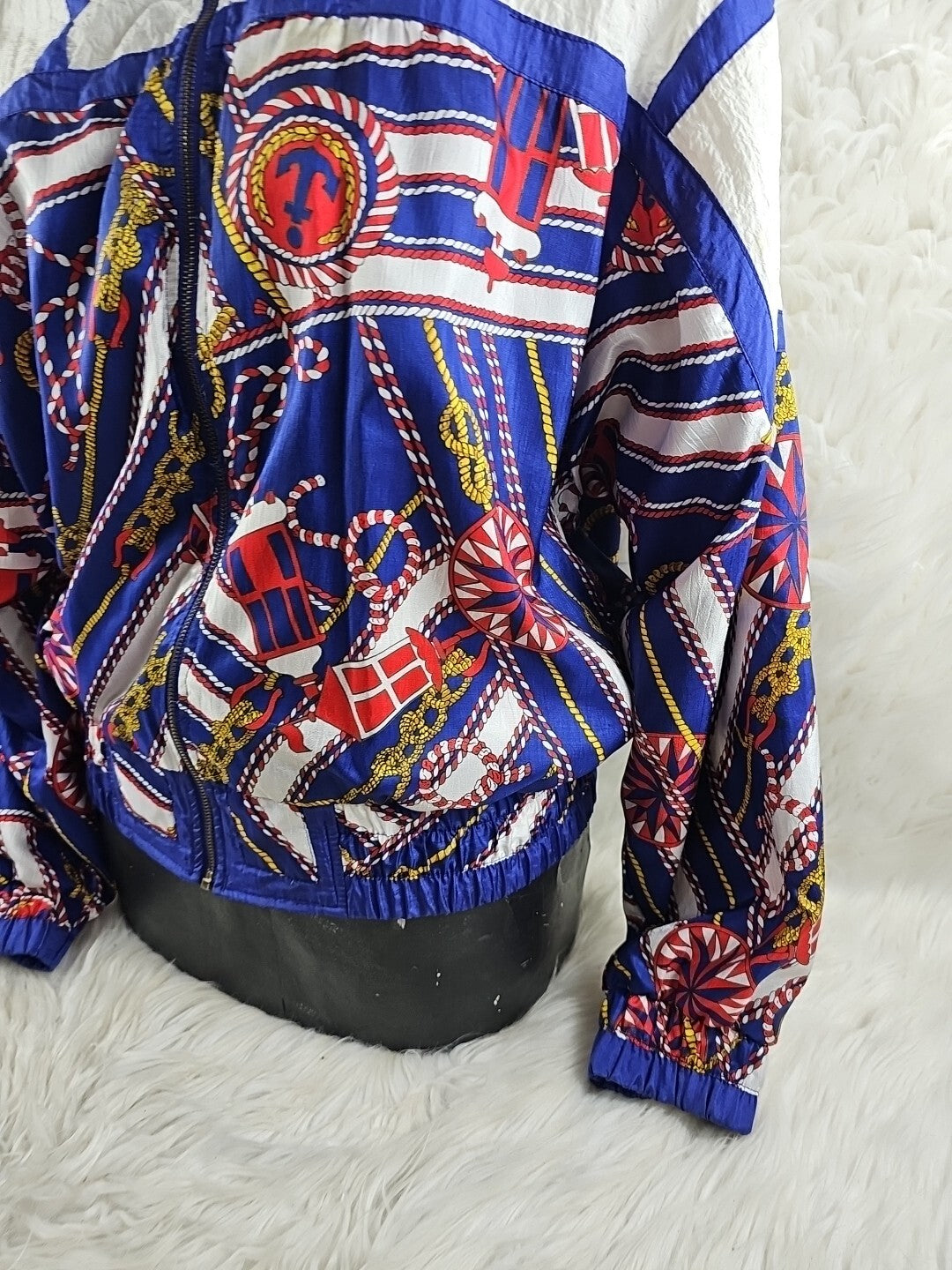 Vintage - Shiny Nautical Windbreaker Bomber Jacket