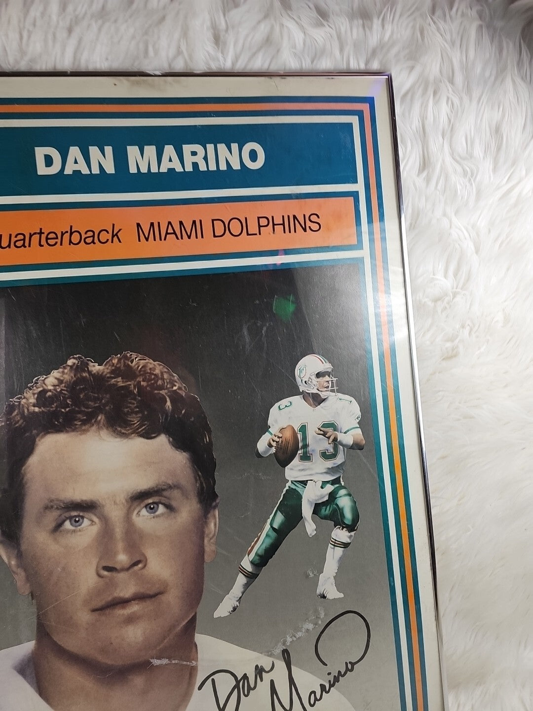 Super Rare Dan Marino Signed Framed 36 x 24in Miami Dolphins Photo 696/5000
