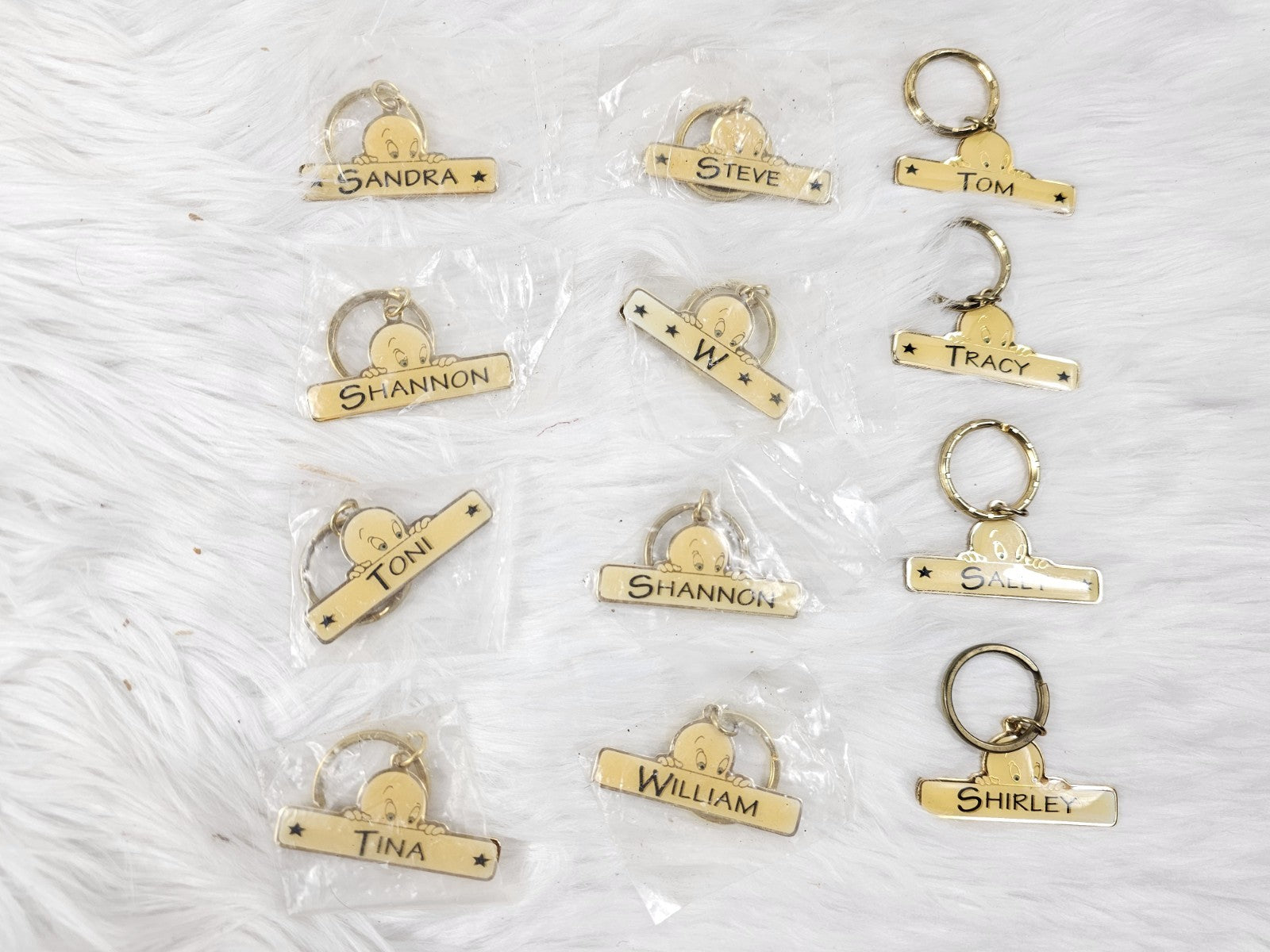 1996 - Lot of 12 Vintage  Casper Keychain With Names