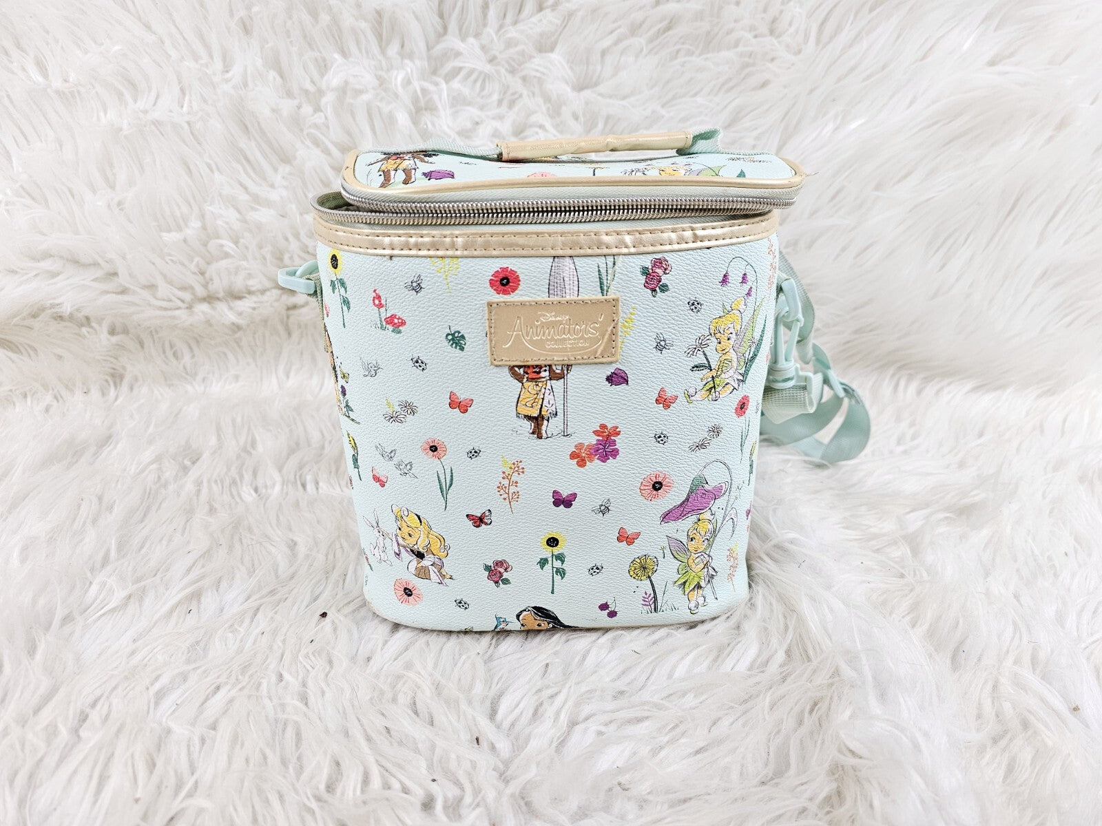 Disney Animator's Collection Princess Lunch Bag Zip Top Crossbody Cooler Blue