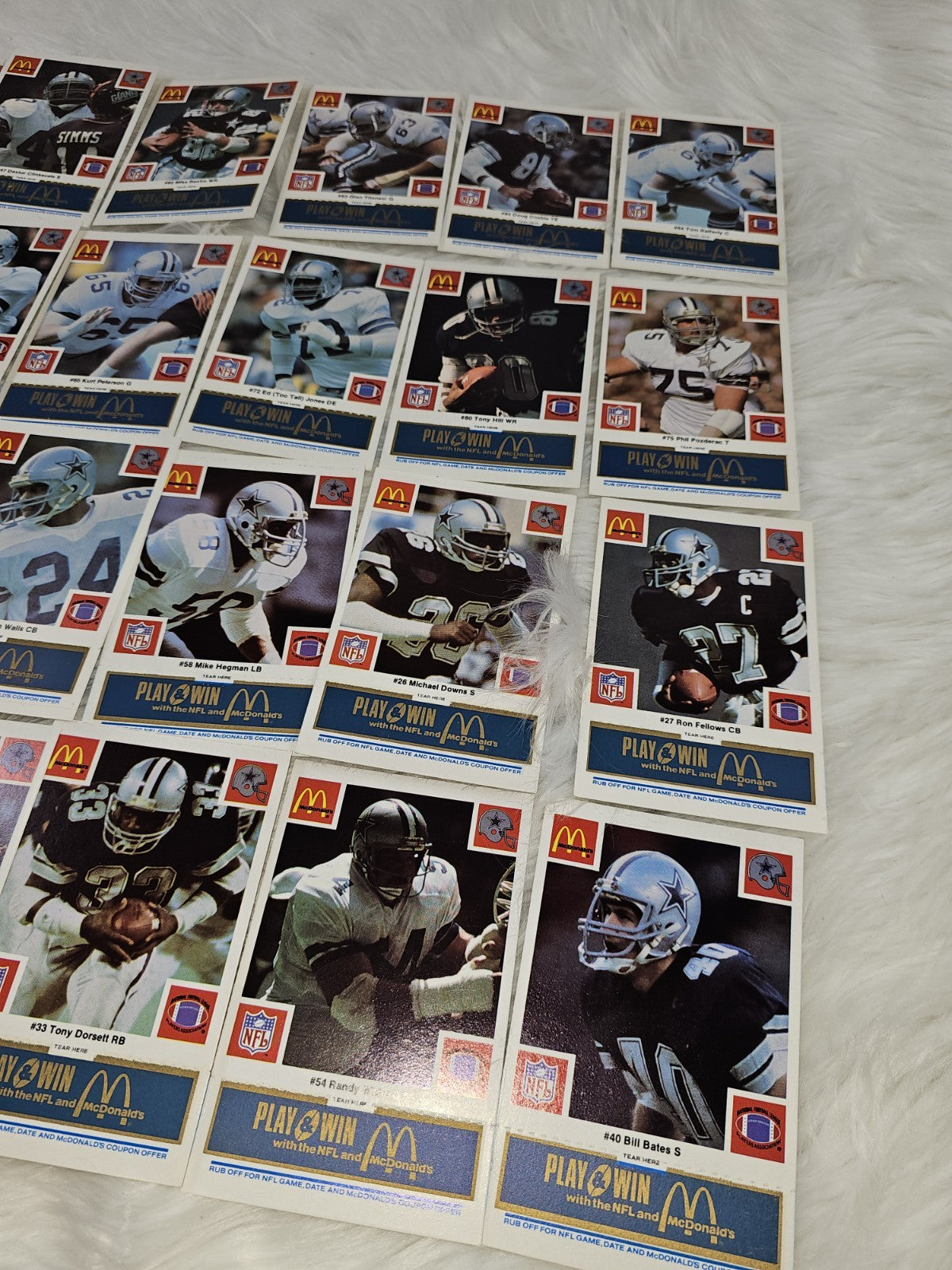 1986 - McDonald's Cards NFL Dallas Cowboys (24) Blue Tab Unscratched MINT