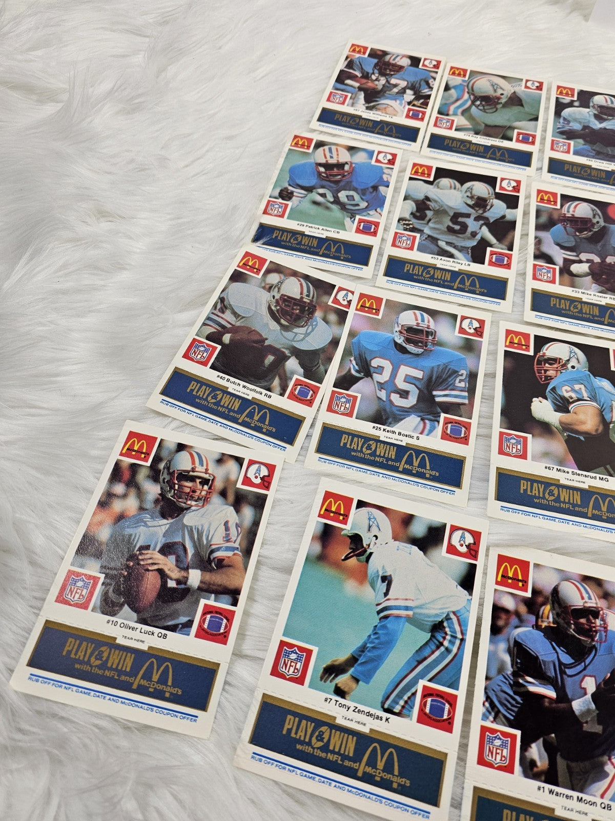 1986 - McDonald's Cards NFL Houstan Oilers (24) Blue Tab Unscratched MINT