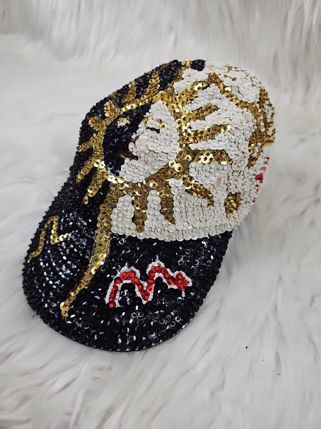 80/90s - Funky Sun/Moon Sequin Sparkle Hat, Unisex