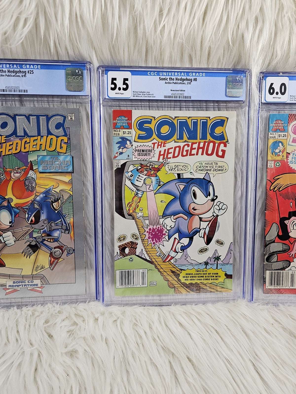 1993 - Archie Comics: Sonic the Hedgehog 0, 1, and 25 CGC Grading
