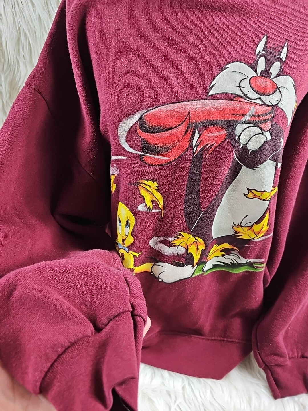 Vintage Looney Tunes Tweety Sylvester Autumn Fall Crewneck Sweatshirt Large/XL
