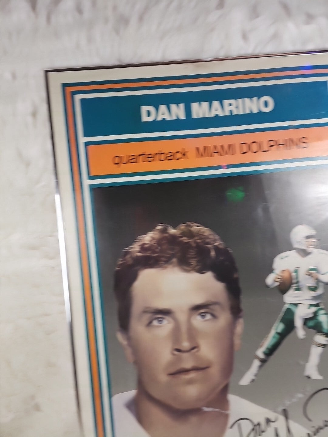 Super Rare Dan Marino Signed Framed 36 x 24in Miami Dolphins Photo 696/5000