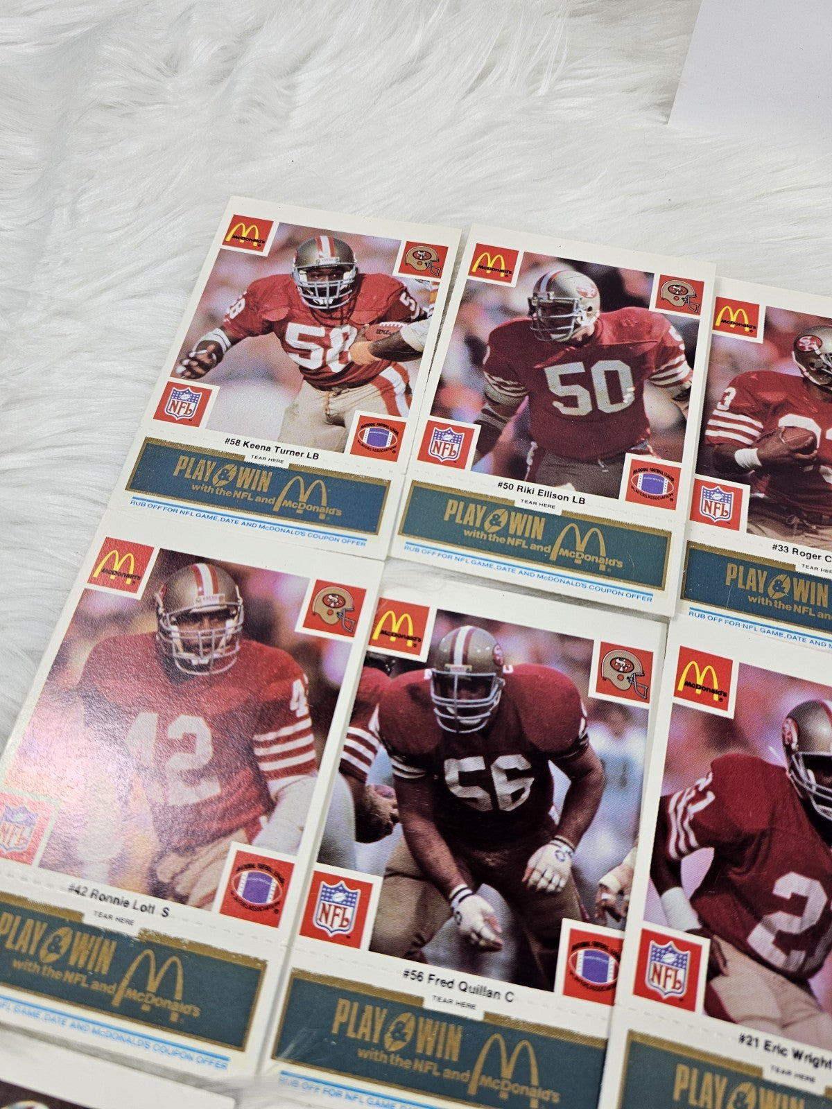 1986 Vtg McDonalds Cards NFL San Francisco 49ers (24) Blue Tab Unscratched MINT