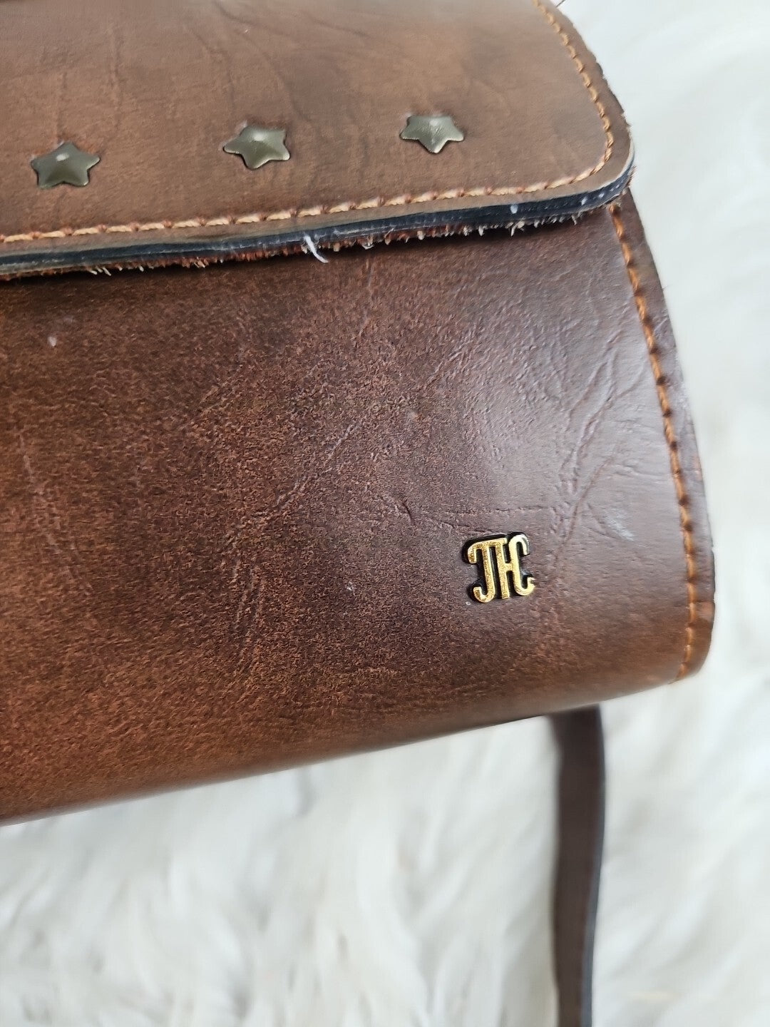 Vintage JHC Christian Charles Rare Brown Leather Attache Coach Messenger Bag