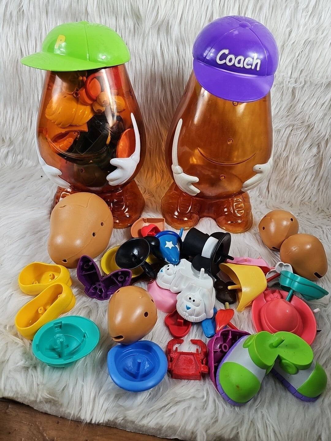 2 Vintage Mr. Potato Head Large 14" Storage Container Rare Disney Pieces 99/01