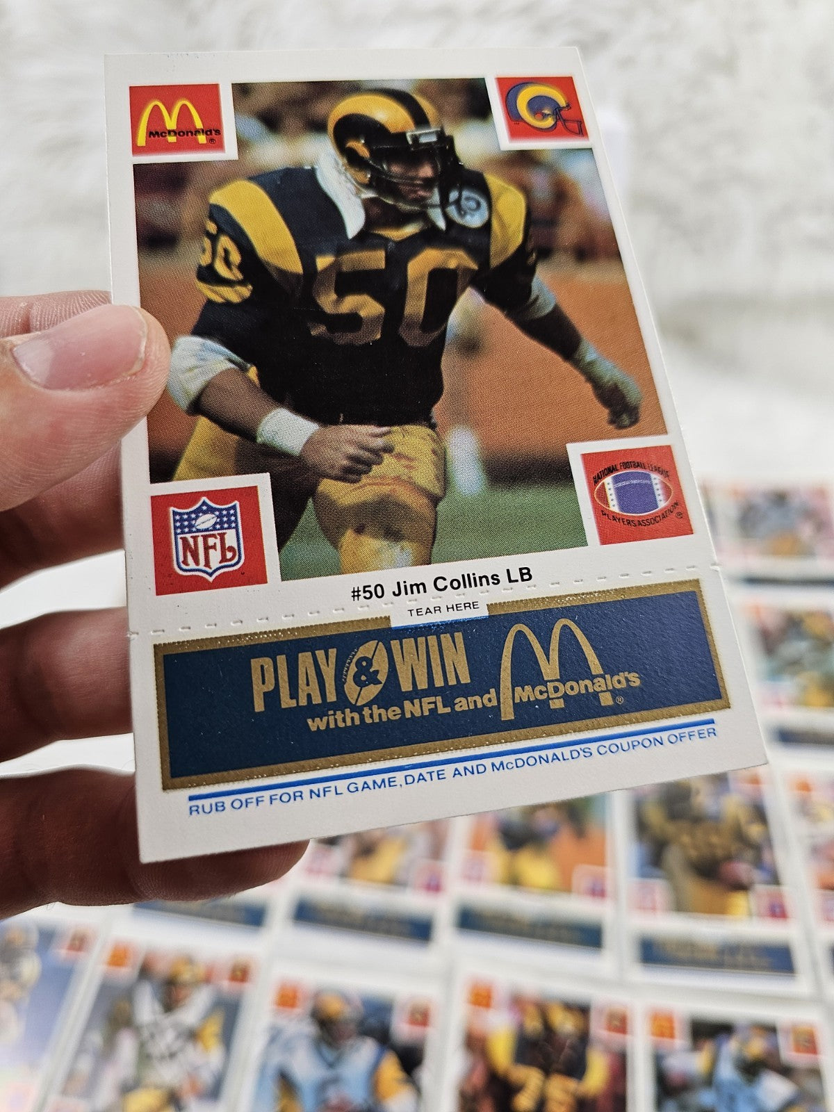 1986 - McDonald's Cards NFL St. Louis Rams (24) Blue Tab Unscratched MINT