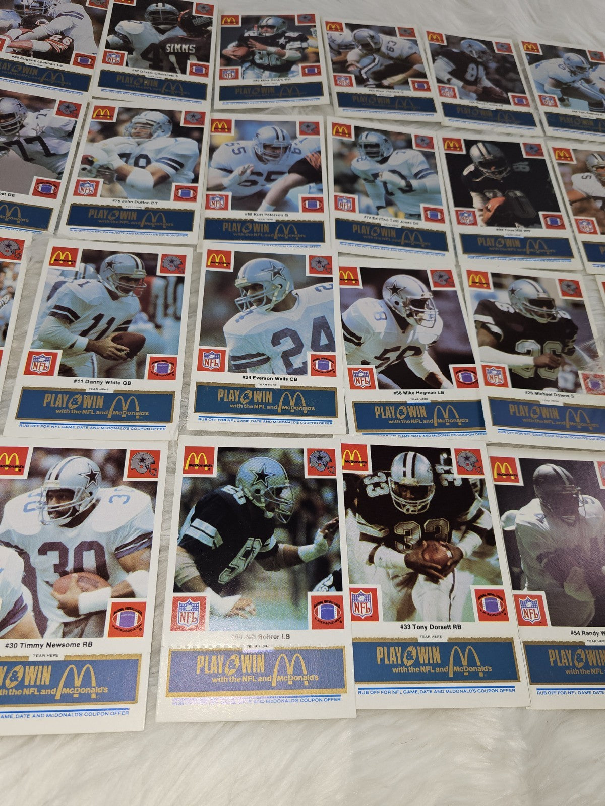 1986 - McDonald's Cards NFL Dallas Cowboys (24) Blue Tab Unscratched MINT