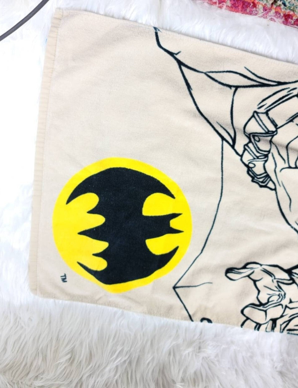 1980s - DC Comics: Batman Bath Beach Towel Batwave 55x28 100% Cotton